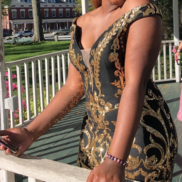 Jovani Gold and Black Dress - Picture 3 of 5